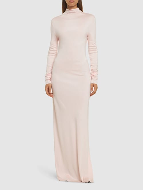 Khaite: High-neck jersey maxi dress