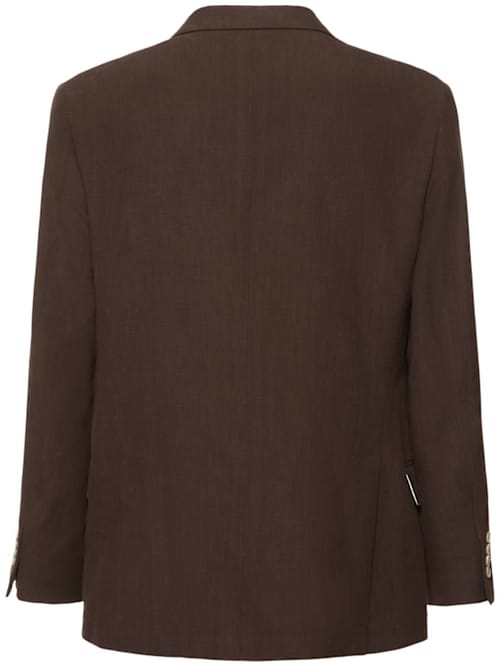 Brunello Cucinelli: 双排扣亚麻西服夹克