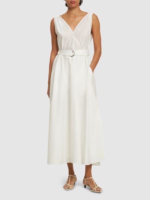 Brunello Cucinelli: Cotton midi dress with belt