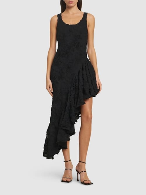 Rotate: Asymmetrisches Kleid mit Rüschen