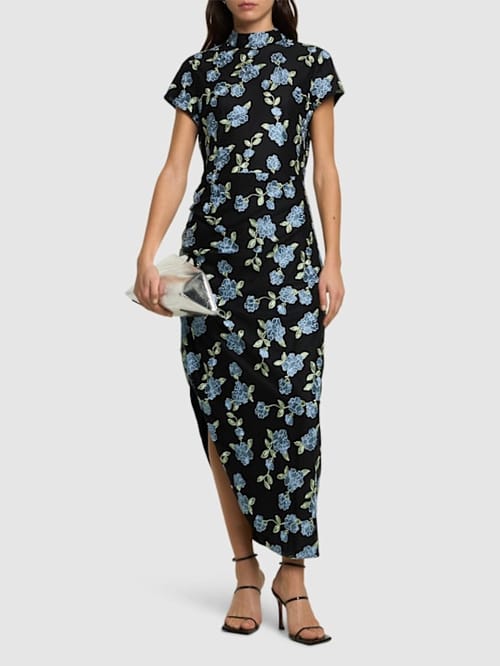Rotate: Robe midi en tulle brodé