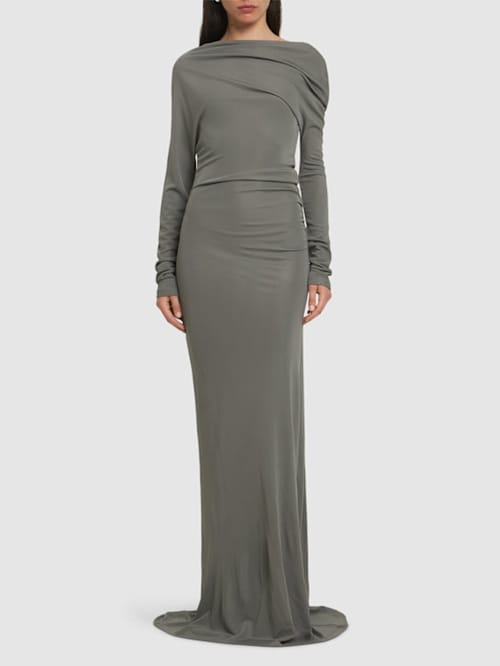 Aya Muse: Vestido largo de punto drapeado