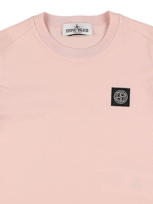 Stone Island Junior: Logo棉质平纹针织T恤