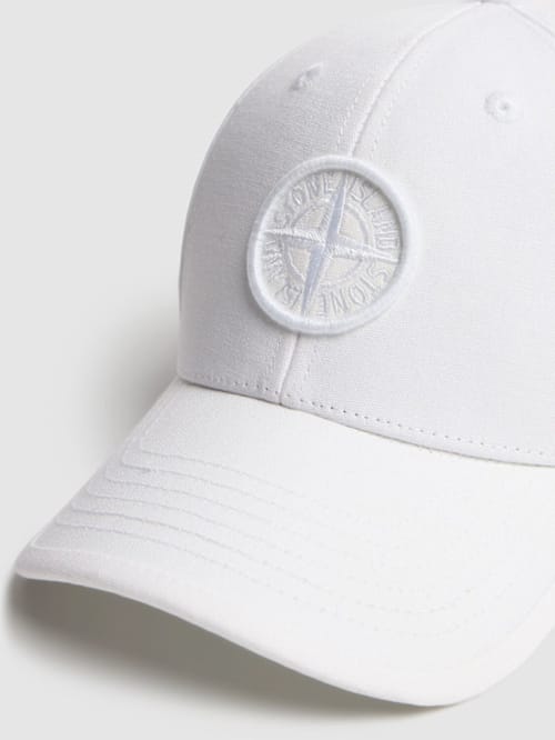Stone Island Junior: Logo棉质帆布棒球帽
