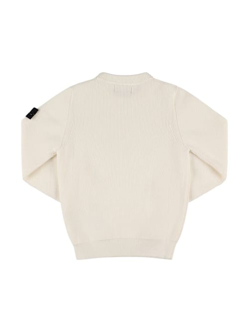 Stone Island Junior: Maglia girocollo in cotone a coste