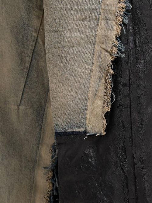 Rick Owens: 宽腿牛仔裤，带有磨损细节