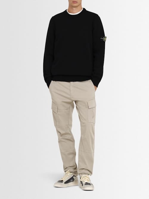 Stone Island: 带标志的圆领套头衫