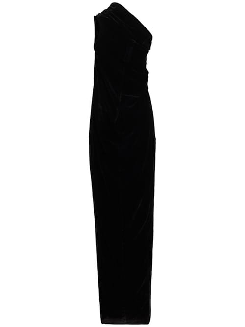 Rick Owens: Abito lungo monospalla in velluto