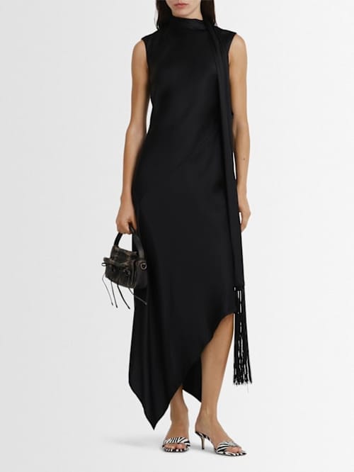 Acne Studios: Asymmetric midi dress with fringe