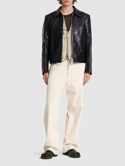 Our Legacy: Chaqueta de piel con cremallera