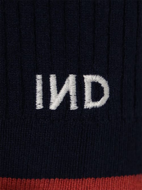 INDEE: Polo-Pullover aus Rippstrick
