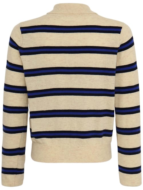 INDEE: Gestreifter Polo-Pullover aus Wollmischung
