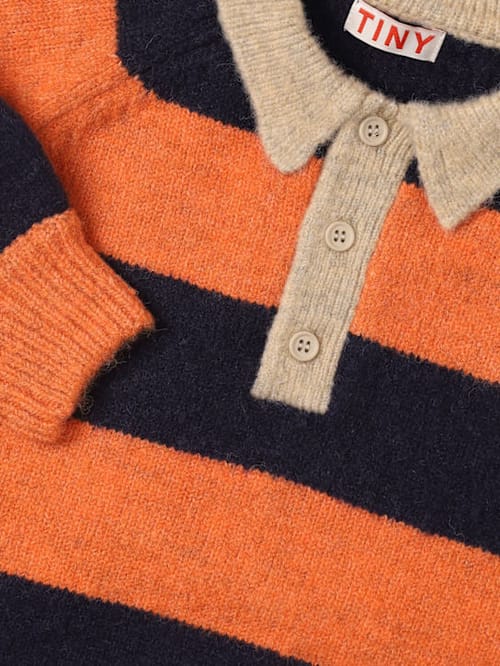 Tiny Cottons: Pull polo en maille rayé