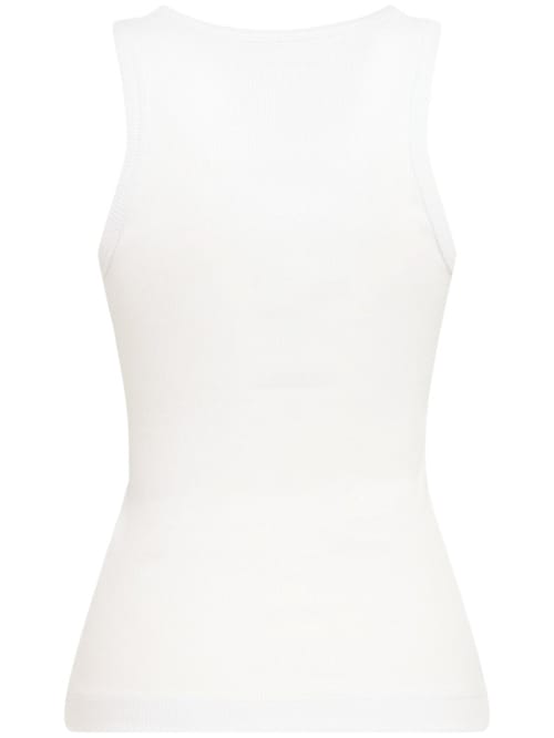FIORUCCI: Sleeveless T-shirt with embroidered detail