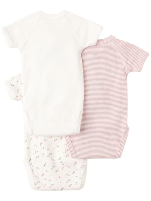 Petit Bateau: 三件印花棉质连体衣套装