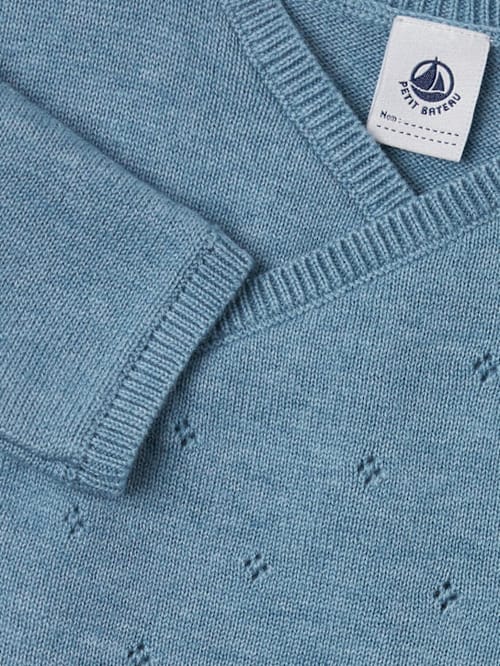 Petit Bateau: Wickelcardigan aus Wolle und Baumwolle
