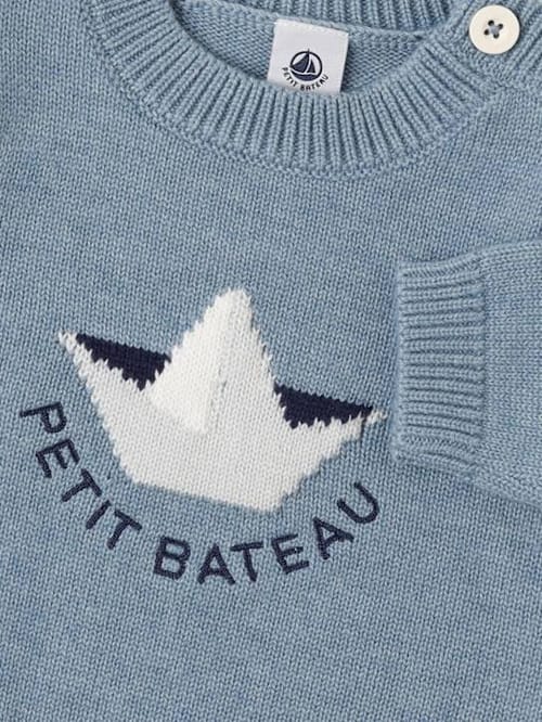 Petit Bateau: Strickpullover aus Wolle und Baumwolle mit Intarsie