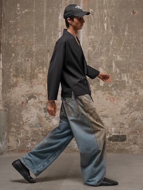 Acne Studios: 高腰宽腿牛仔裤