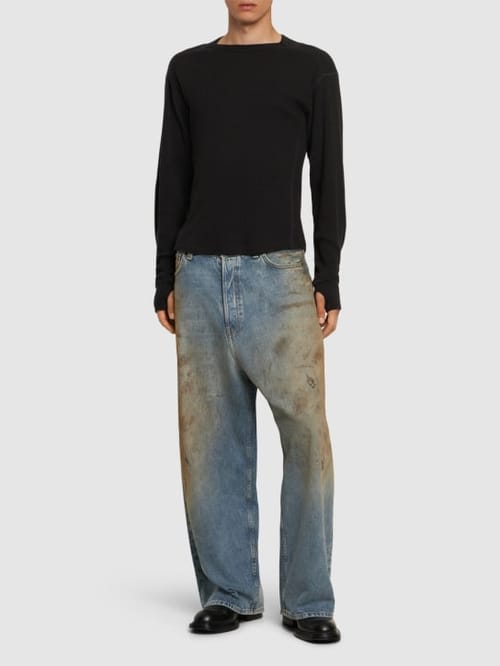 Acne Studios: 高腰宽腿牛仔裤
