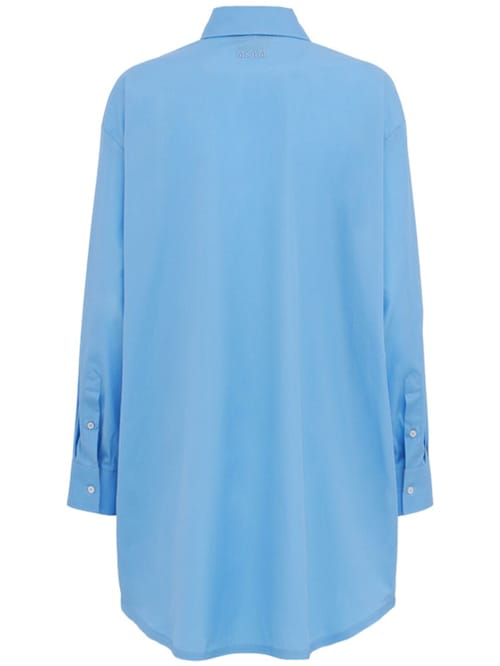 MSGM: Vestido camisero de algodón con volantes