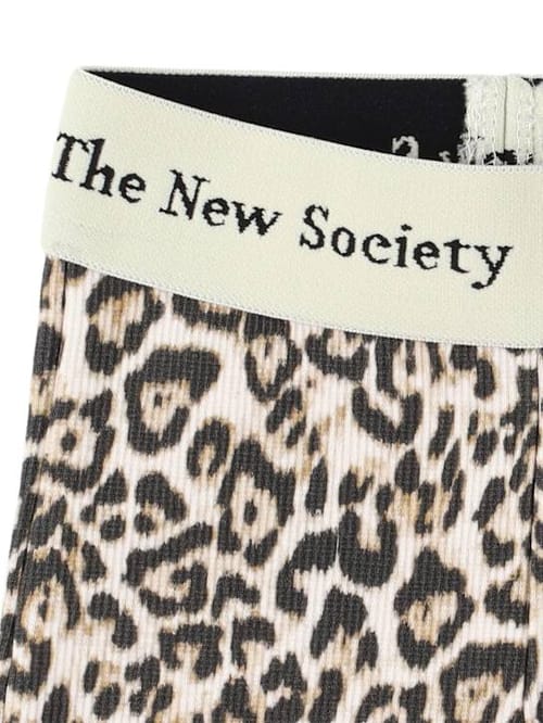 The New Society: 豹纹棉混纺打底裤