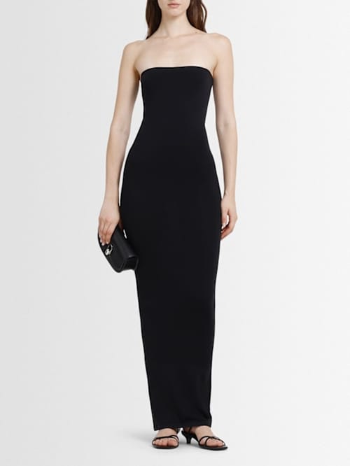 Wolford: Trägerloses elastisches Midikleid
