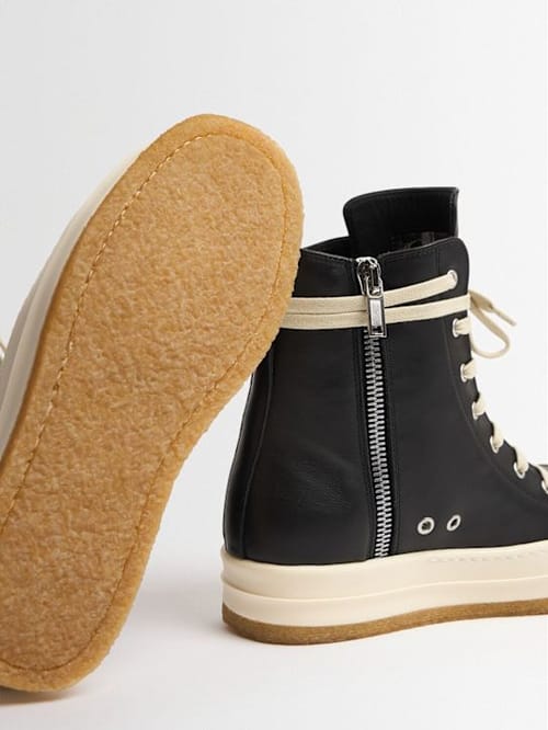 Rick Owens: Rick Owens 爬行皮革运动鞋 20毫米