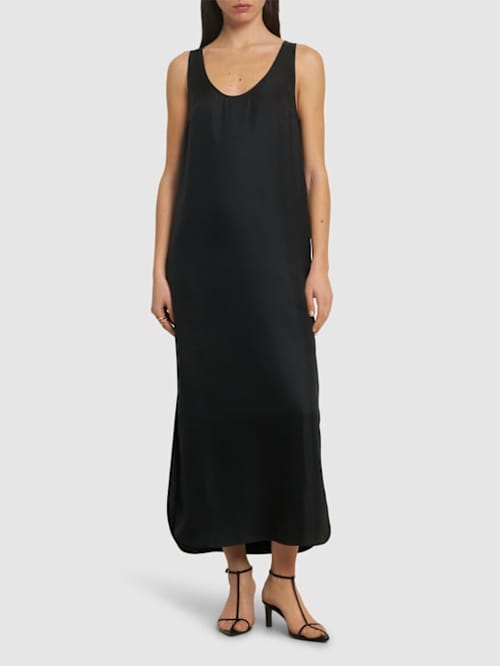 Loulou De Saison: Vestito lungo in seta con spacco