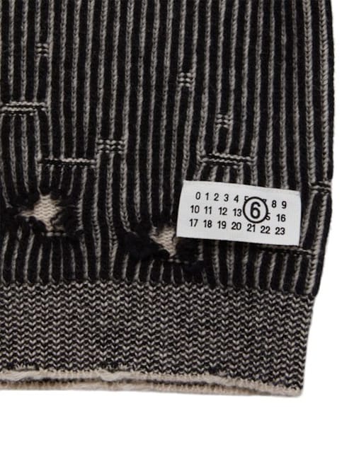 MM6 Maison Margiela: Jersey en lana de canalé desgastado