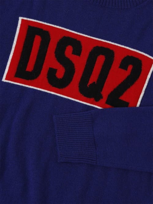 Dsquared2: Wollpullover mit Intarsien-Logo