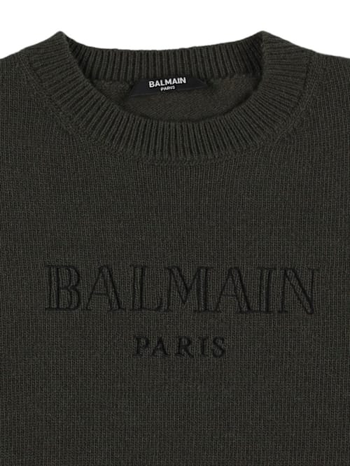 Balmain: Pullover aus Wollmischung mit Logo