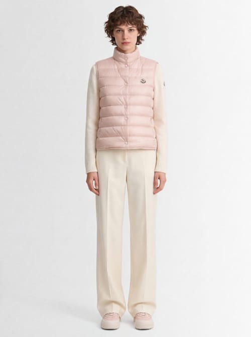 Moncler: 带领的绗缝无袖上衣