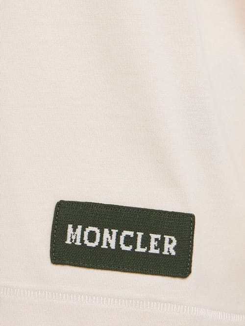 Moncler: 钩边棉质logo T恤
