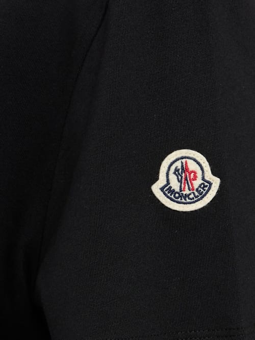 Moncler: 刺绣色调标志棉质T恤