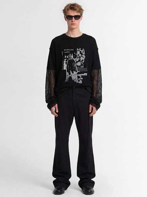 Ann Demeulemeester: 高腰宽腿牛仔裤
