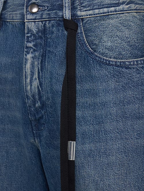 Ann Demeulemeester: 宽腿带丝带的牛仔裤