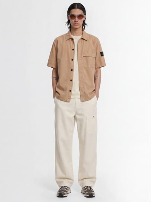 Stone Island: 棉质短袖衬衫的Logo