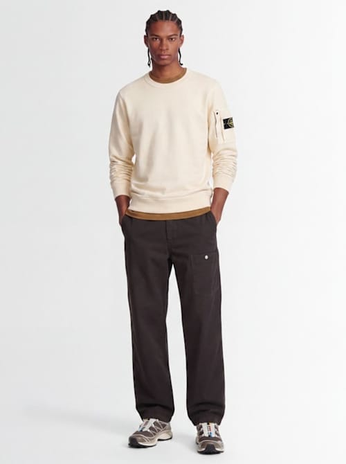 Stone Island: 带补丁口袋的圆领卫衣