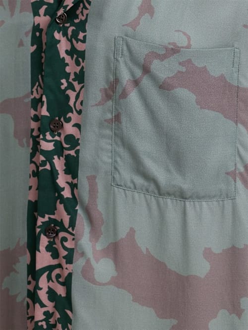 Dries Van Noten: 卡尔顿短袖铜氨丝衬衫