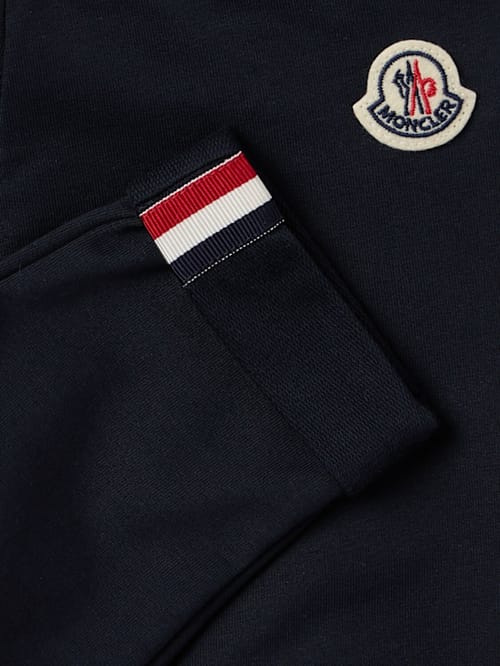 Moncler: 三色边装饰棉质运动裤