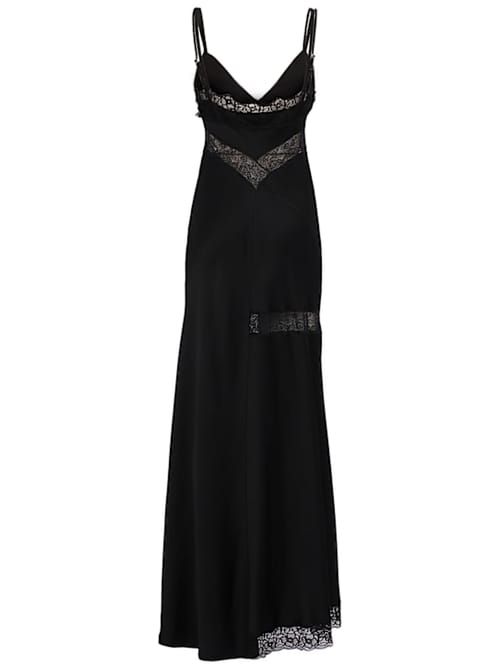 MSGM: Long satin dress with lace