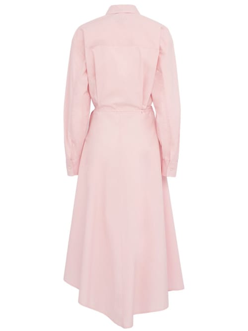 MSGM: Vestido camisero midi de algodón drapeado