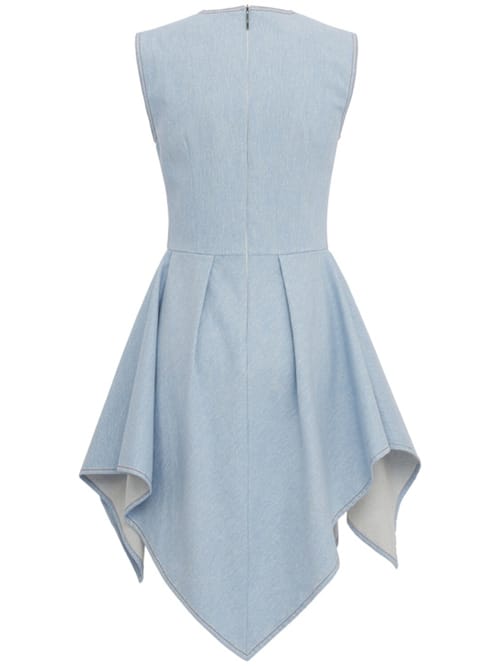 MSGM: Cotton denim handkerchief hem dress