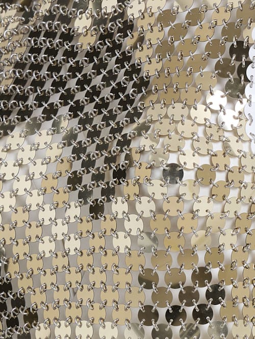 Rabanne: Abito corto con paillettes a specchio