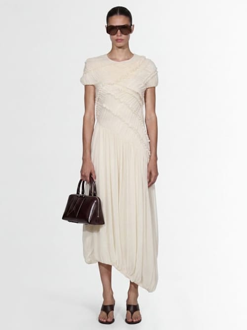 Magda Butrym: Long silk dress with ruffles