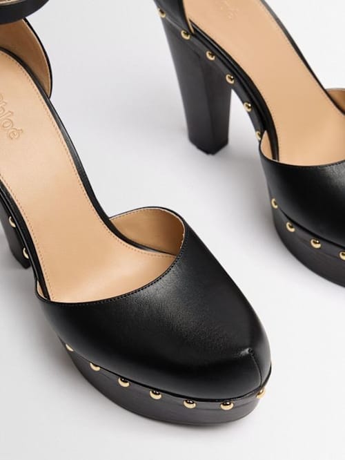 Chloé: 高跟带踝带的穆勒鞋