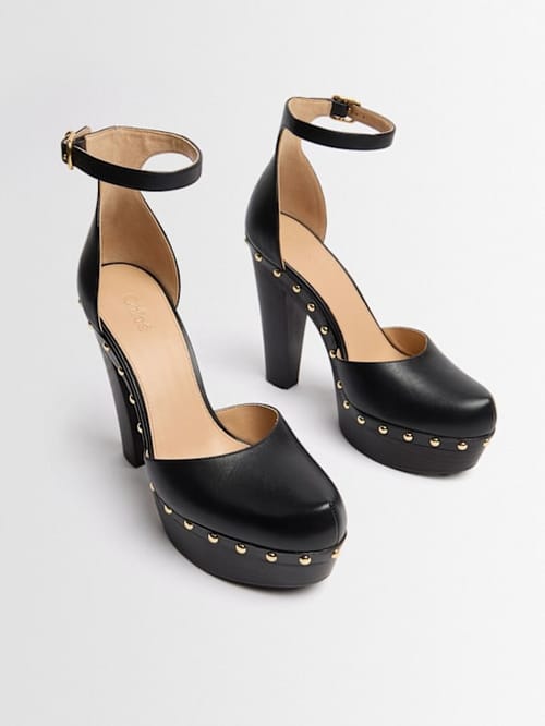 Chloé: 高跟带踝带的穆勒鞋