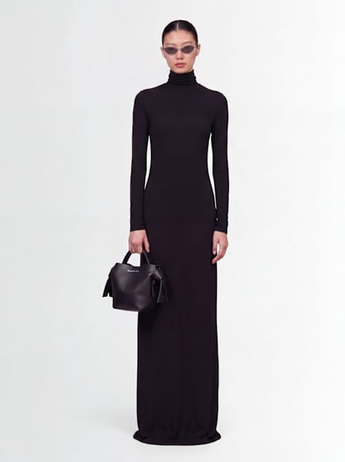 MARCELL PUSTUL: High-neck jersey maxi dress