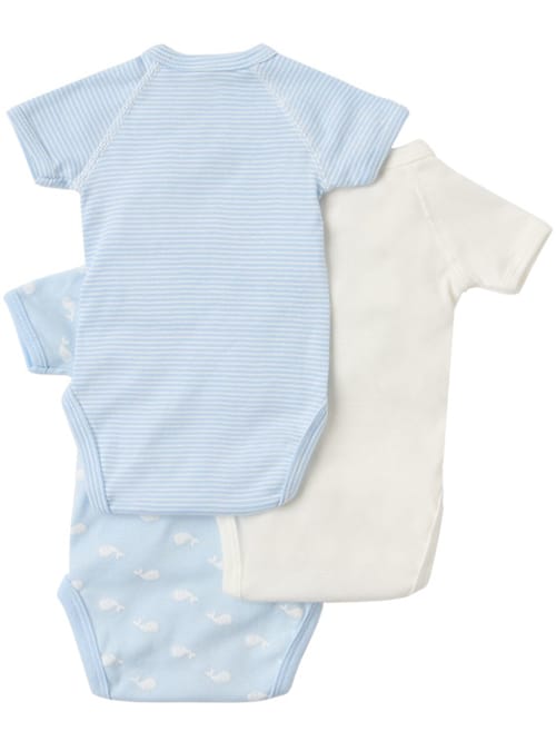 Petit Bateau: 三件印花棉质连体衣套装