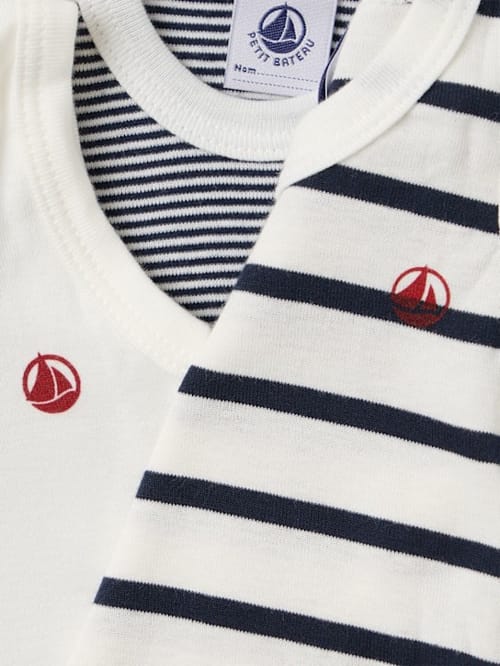 Petit Bateau: 3件印花棉质婴儿连体衣